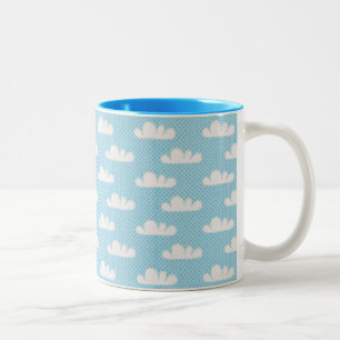 Bewölkter Dotty Himmel Zweifarbige Tasse