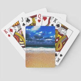 Bewölkter exotischer Strand Spielkarten