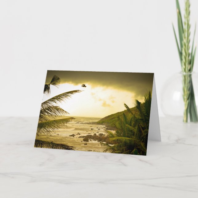 Bewölkter Goa Strand Karte (Vorderseite)