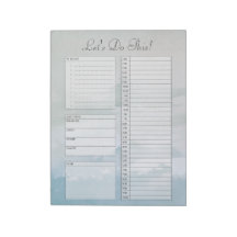 Bewölkter Himmel To-Do-Liste Tagesplaner Notizbloc