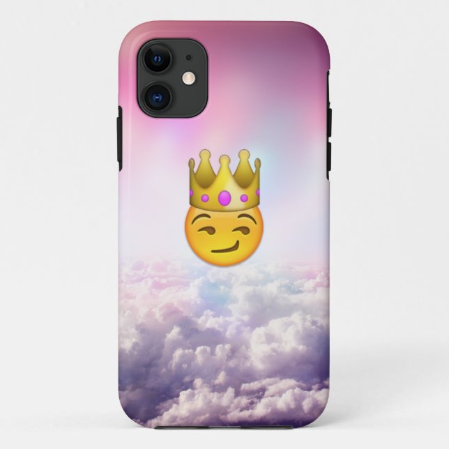 Bewölkter Smirk-Krone Emoji iPhone Fall Case-Mate iPhone Hülle (Rückseite)