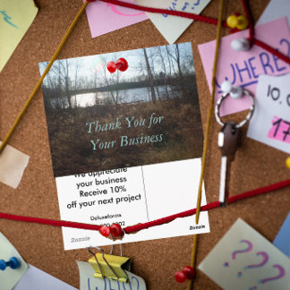 Bewölkter Sonnenuntergang Danke für Ihr Geschäft Postkarte