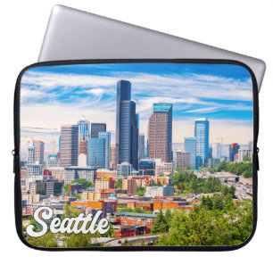 Bewölkter Tag in Seattle, Washington, Vereinigte S Laptopschutzhülle