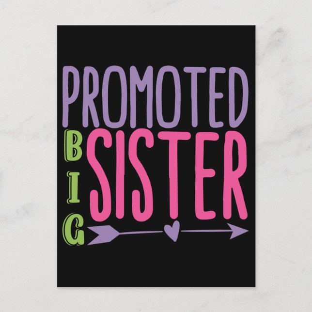 Beworben Big Sister - Big Sister Reveal Postkarte (Vorderseite)