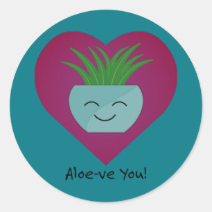 Bewunderlich Funny Aloeve You Aloe Runder Aufkleber