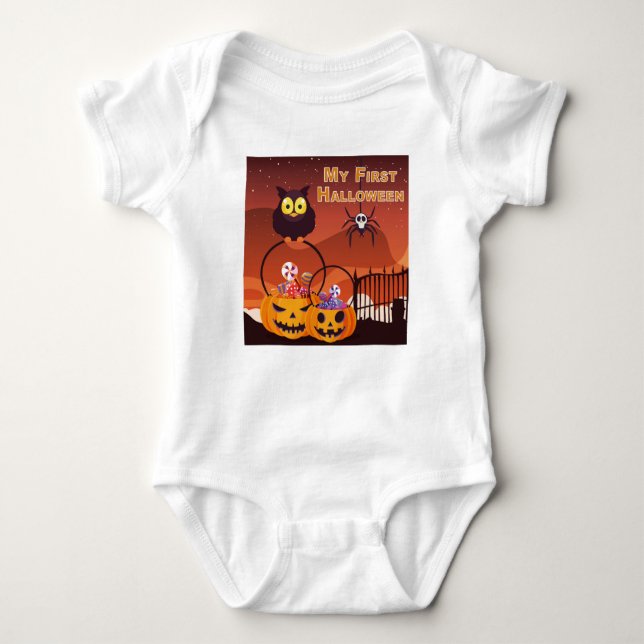Bewunderlich Niedlich "Mein erstes Halloween" Baby Strampler (Vorderseite)