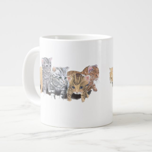 Bewunderlich Niedliche Kätzchen Jumbo-Tasse (Vorderseite Links)