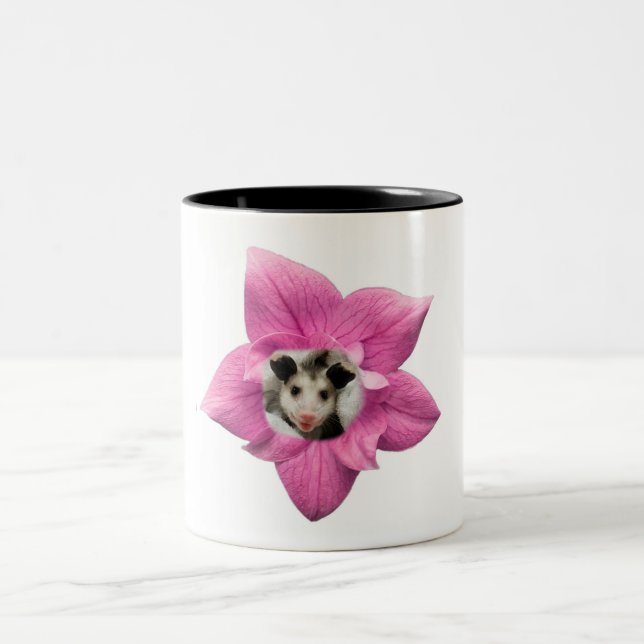 Bewunderlich Niedliches Baby Lächeln Baby Opossum  Zweifarbige Tasse (Mittel)