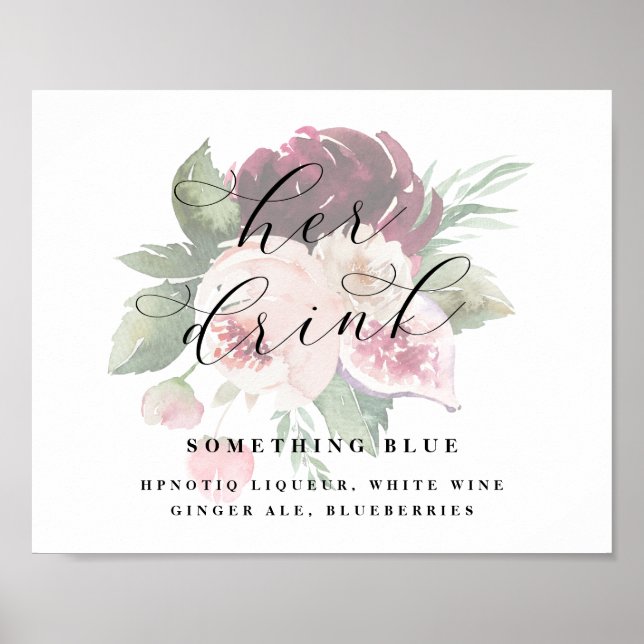 Bewundern Sie das Cocktail Wedding Bar Sign Poster (Vorne)