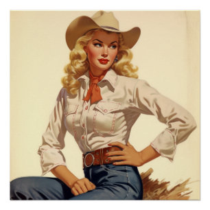 Bewundern Sie den alten West-Glamour: Wilde Westfl Poster