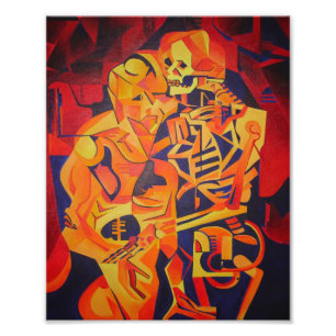 Bewundern Sie die bunte geometrische Kunst des Tod Fotodruck