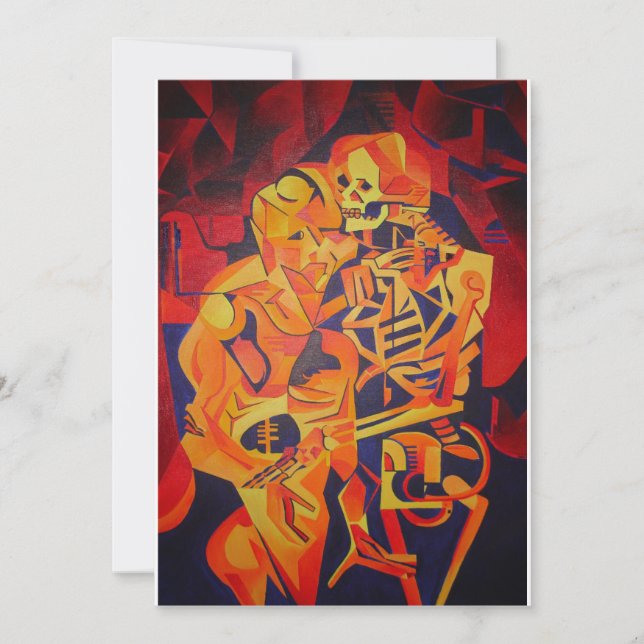 Bewundern Sie die bunte geometrische Kunst des Tod Karte (Vorderseite)