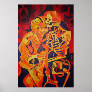 Bewundern Sie die bunte geometrische Kunst des Tod Poster