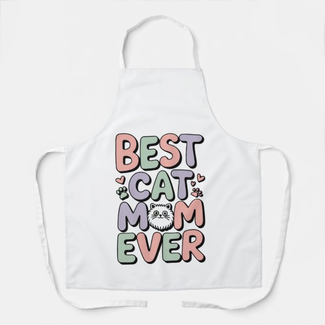 Bewundernswerte beste Cat-Mama je All-over-Print-S Schürze (Vorderseite)