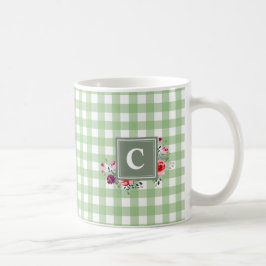 Bewundernswerte klassische grüne Tartan erste Blüt Kaffeetasse