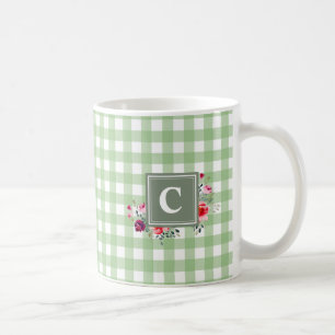 Bewundernswerte klassische grüne Tartan erste Blüt Kaffeetasse