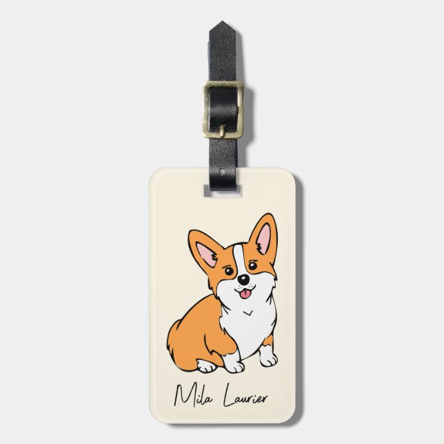 Bewundernswerte Personalisierte Gepäckmarke Corgi Gepäckanhänger (Vorderseite vertikal)