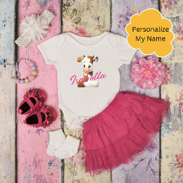 Bewundernswerter Kuh Letter I Baby Outfit mit Indi Strampler