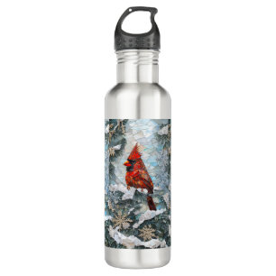 Bewundernswerter Winter Kardinal Bird verklebter G Edelstahlflasche