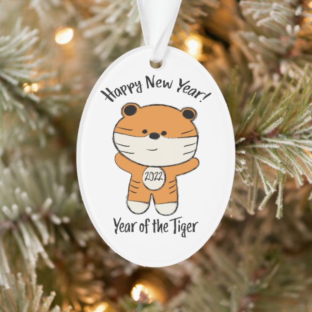Bewundernswertes Neues Jahr 2022 Jahr des Tigers Ornament (Baum)