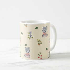 Bewundernswertes Wolf- und Waldbeeren-Muster Kaffeetasse
