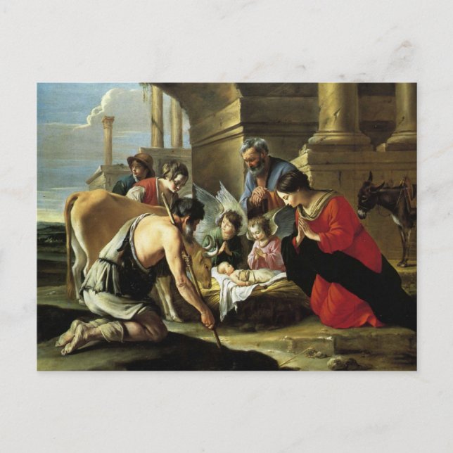 Bewunderung der Hirten aus dem 17. Jahrhundert Postkarte (Vorderseite)