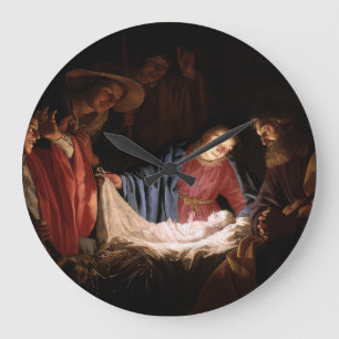 Bewunderung der Hirten durch Gerard van Honthorst Große Wanduhr