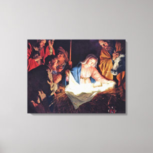 Bewunderung der Hirten durch Gerard van Honthorst Leinwanddruck