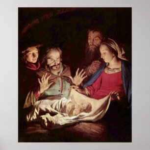 Bewunderung der Hirten durch Gerard van Honthorst Poster
