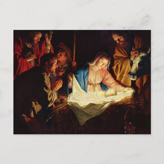 Bewunderung der Hirten - Honthorst Postkarte (Vorderseite)