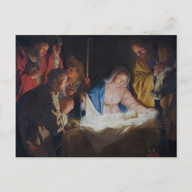 Bewunderung der Hirten - Honthorst - Weihnachten (Vorderseite)