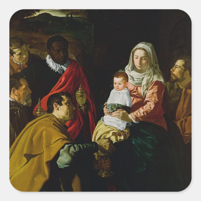 Bewunderung der Könige, 1619 Quadratischer Aufkleber (Vorderseite)