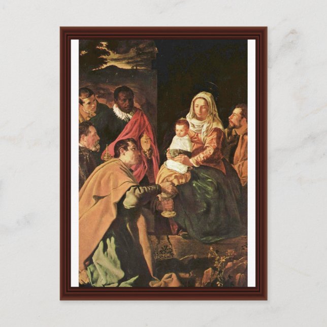 Bewunderung des Magi (Epiphany) Postkarte (Vorderseite)