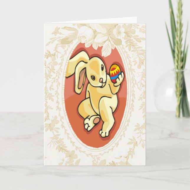 Bewunderung einer Ei-Bunny-Osterkarte Feiertagskarte (Vorderseite)