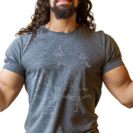 Bewusste Bewegungs Vintage-Linienkunst Yoga-Posen T-Shirt
