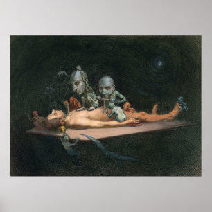 Bewusstloser Mann Chloroform sieht Dämonen Poster