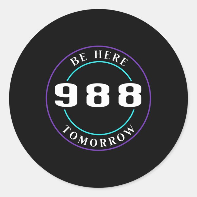 Bewusstsein 988 - Suizidprävention Runder Aufkleber (Vorderseite)