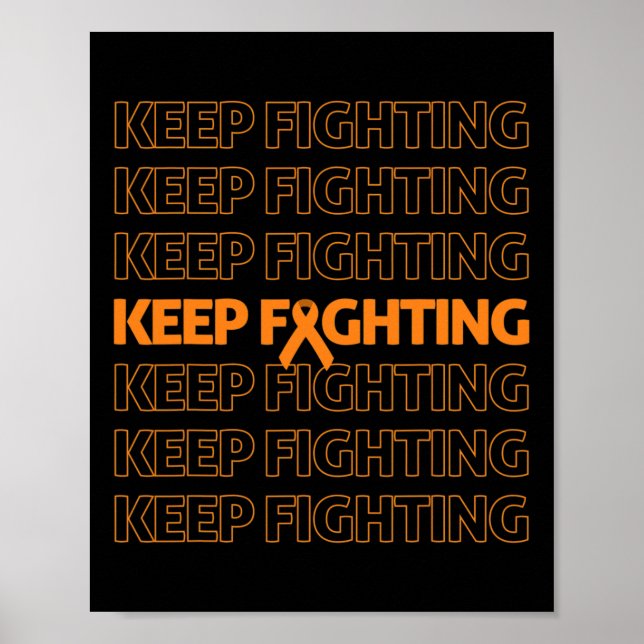 Bewusstsein Behalten Kampf Orange Ribbon Boxhandsc Poster (Vorne)
