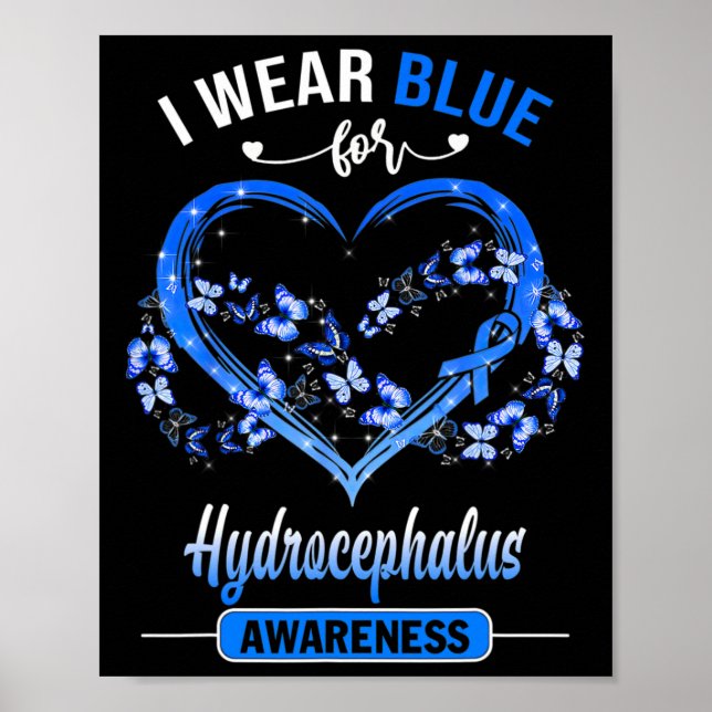 Bewusstsein, dass ich blaues Schmetterlingsherz tr Poster (Vorne)