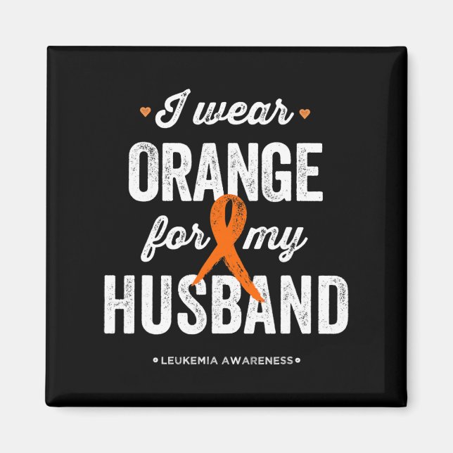 Bewusstsein, dass ich Orange für meinen Mann trage Magnet (Vorne)