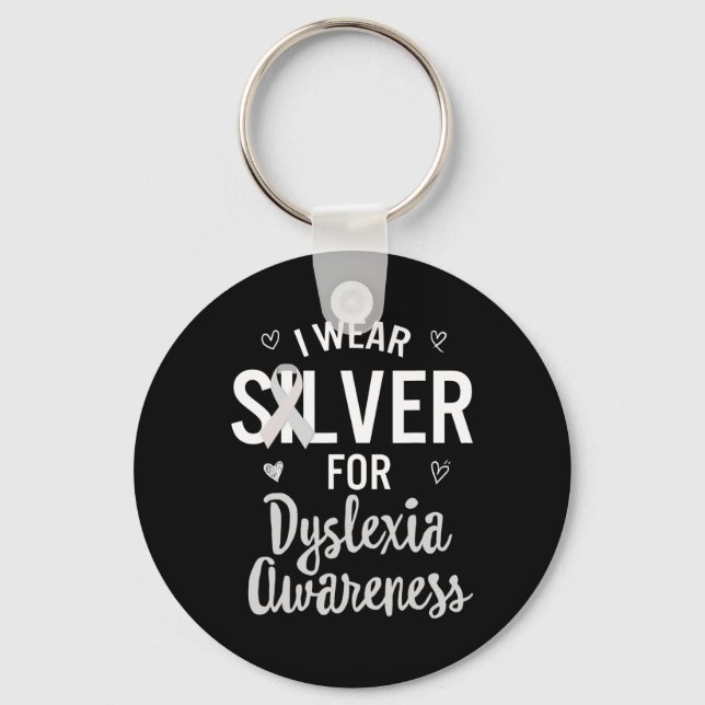 Bewusstsein, dass ich Silver Ribbon Learning Readi Schlüsselanhänger (Vorderseite)