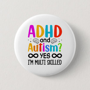 Bewusstsein für Autismus Neurodivergent Audhdh Button