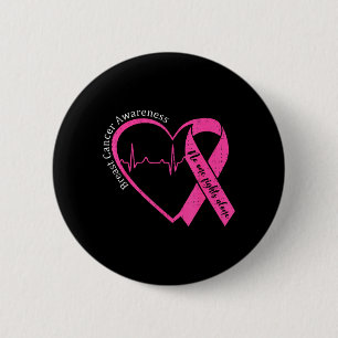 Bewusstsein für Brustkrebs Herz Pink Ribbon Unters Button