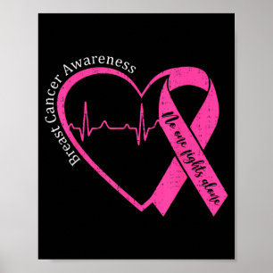 Bewusstsein für Brustkrebs Herz Pink Ribbon Unters Poster