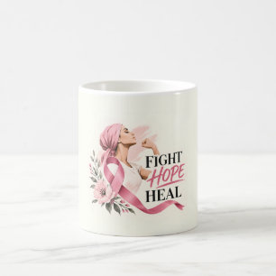 Bewusstsein für Brustkrebs Pinkes Band Kämpfe Hoff Kaffeetasse