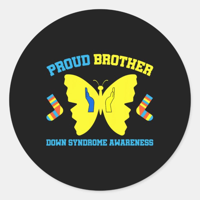 Bewusstsein für das Brother-Down-Syndrom Runder Aufkleber (Vorderseite)