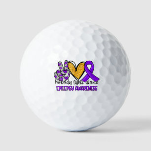 Bewusstsein für Epilepsie Lila Band Unterstützung Golfball