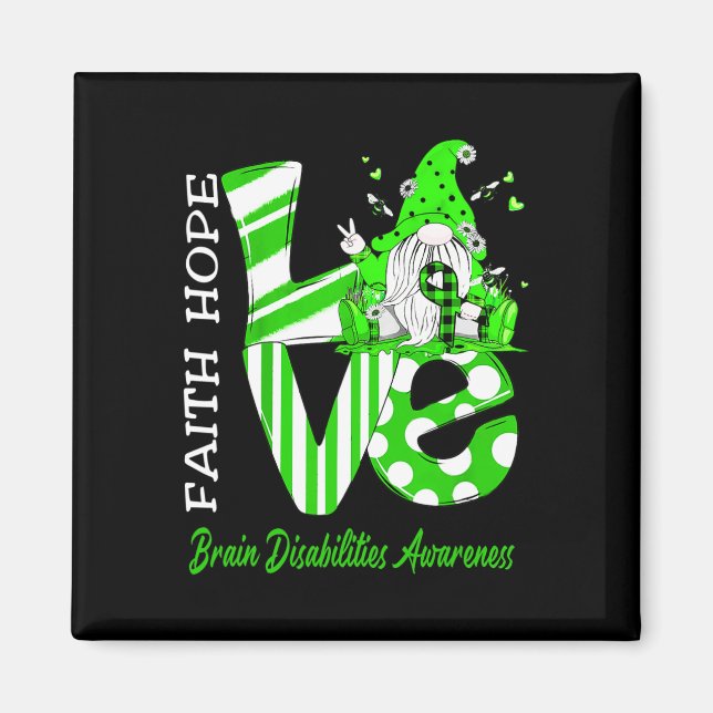 Bewusstsein für Hirnbehinderungen in der Liebe Magnet (Vorne)