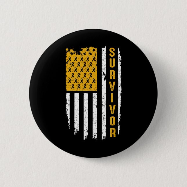 Bewusstsein für Krebs bei Kindern Gold für meinen  Button (Vorderseite)