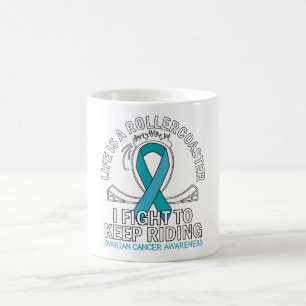 Bewusstsein für Ovarialkarzinom aquamarines Band Kaffeetasse